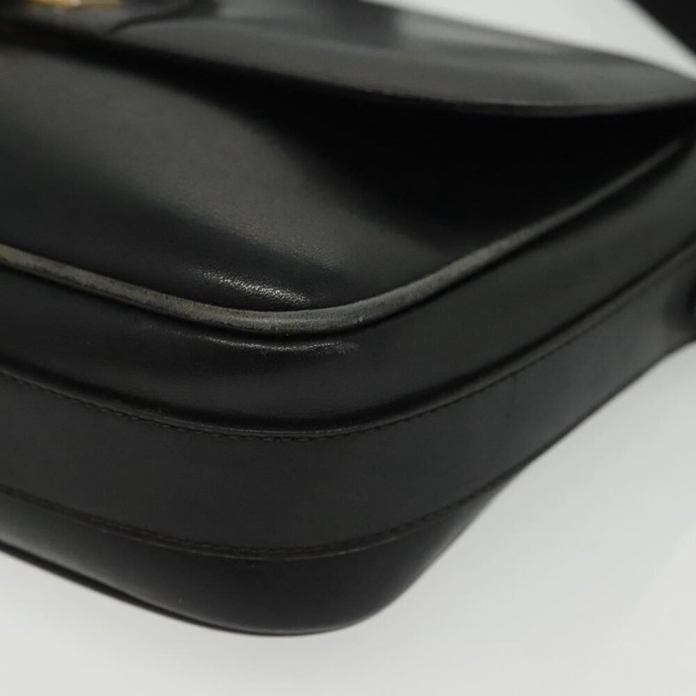 Authentic CELINE Shoulder Bag Leather Navy Gold - Picture 7 of 16